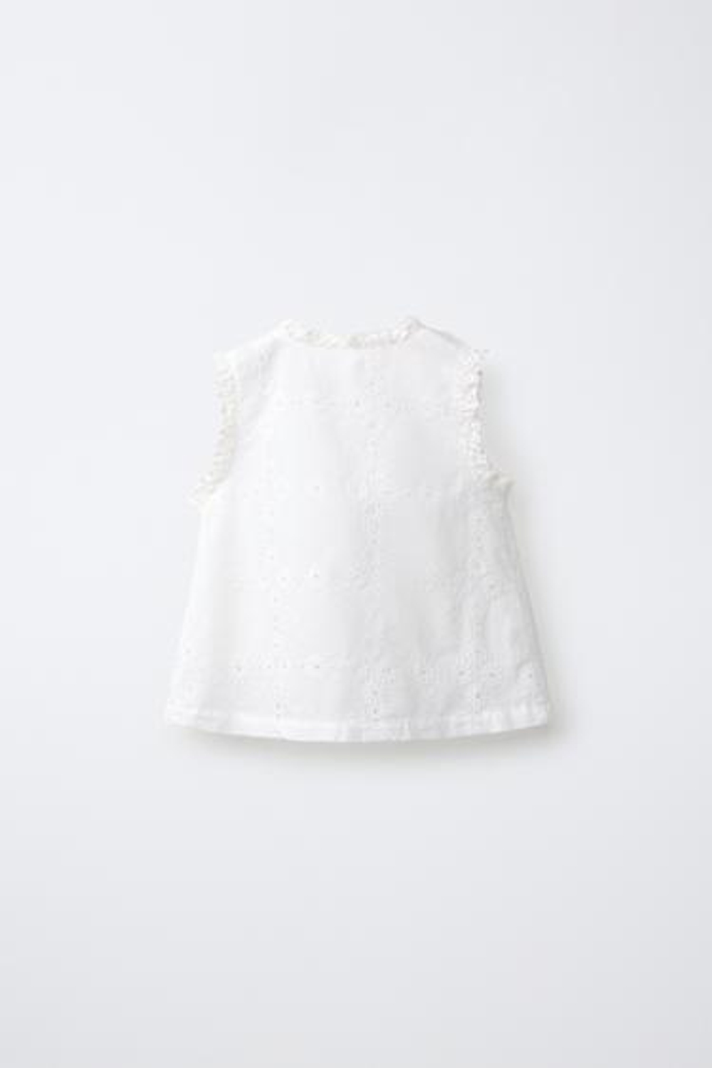 ZARA БЛУЗА С ВЫШИВКОЙ И КРУЖЕВОМ, БЕЛЫЙ