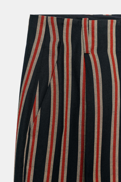 ZARA БРЮКИ С ЗАЩИПАМИ — ZW COLLECTION, КРАСНАЯ ПОЛОСКА