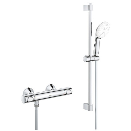Термостат для душа GROHE Grohtherm 500, с душевым гарнитуром, штанга 600 мм, хром (34796001)