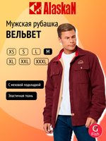 Рубашка вельвет Alaskan с меховой подкладкой, бордо L
