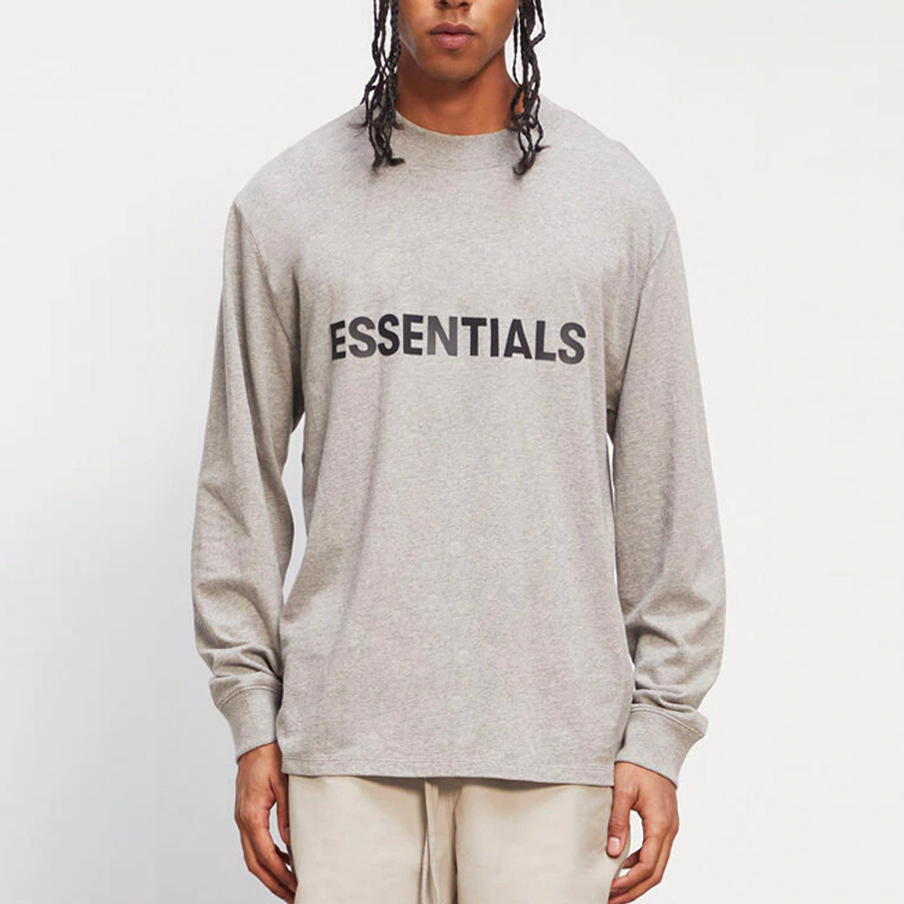 Худи Fear of God Essentials Long Sleeve Tee Dark Heather Oatmeal, 0125250500230260