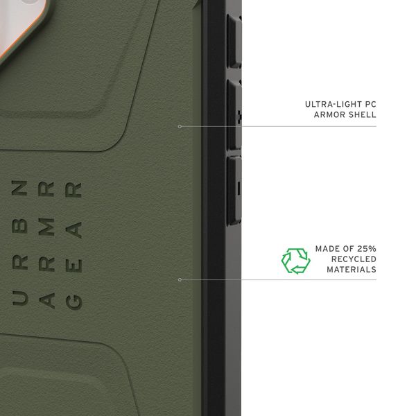 Чехол Uag Civilian Case для iPhone 17, Оливковый/Оранжевый | Olive/Orange