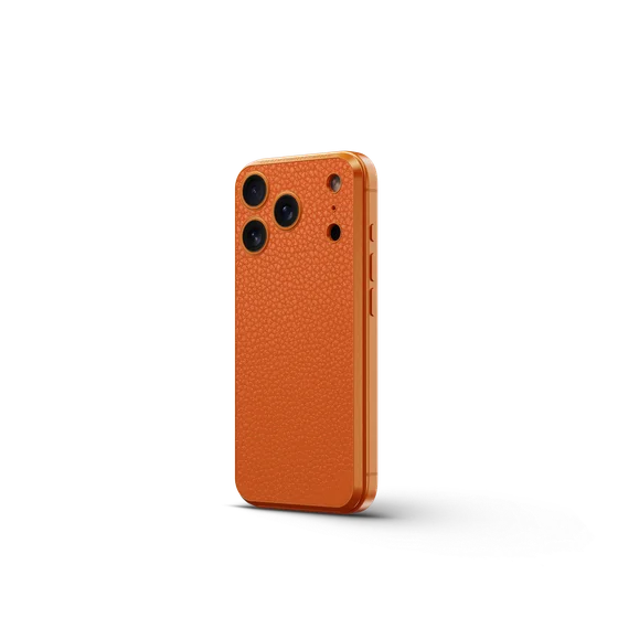 Чехол для iPhone 17 на магните - Зернистая кожа - Оранжевый