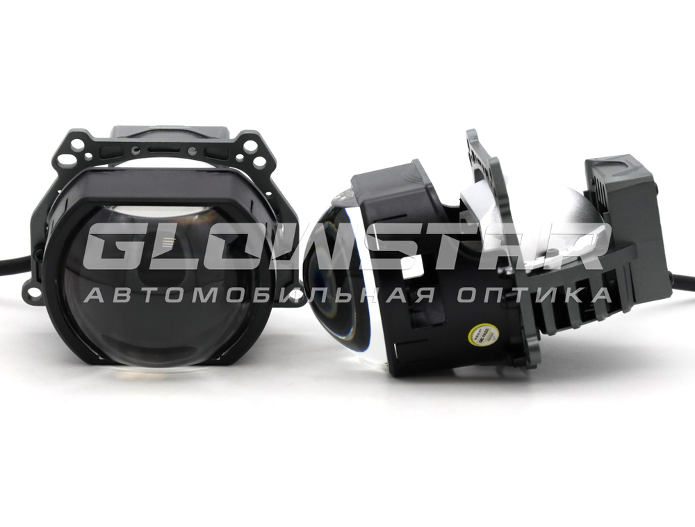 Билед модули Aozoom X9 (прямоугольные) 3.0 дюйма, 2 чипа, 6000K, 12V 52/57W, 4300/4600Lm (комплект, 2шт)