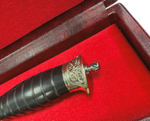 Пластунский нож, кованая 95Х18, граб, мельхиор, с литьем