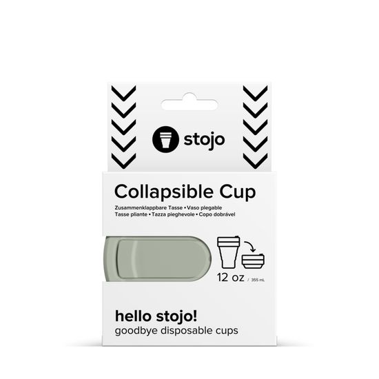Стакан складной силиконовый Stojo Pocket Cup Sage, 12 oz / 355 мл