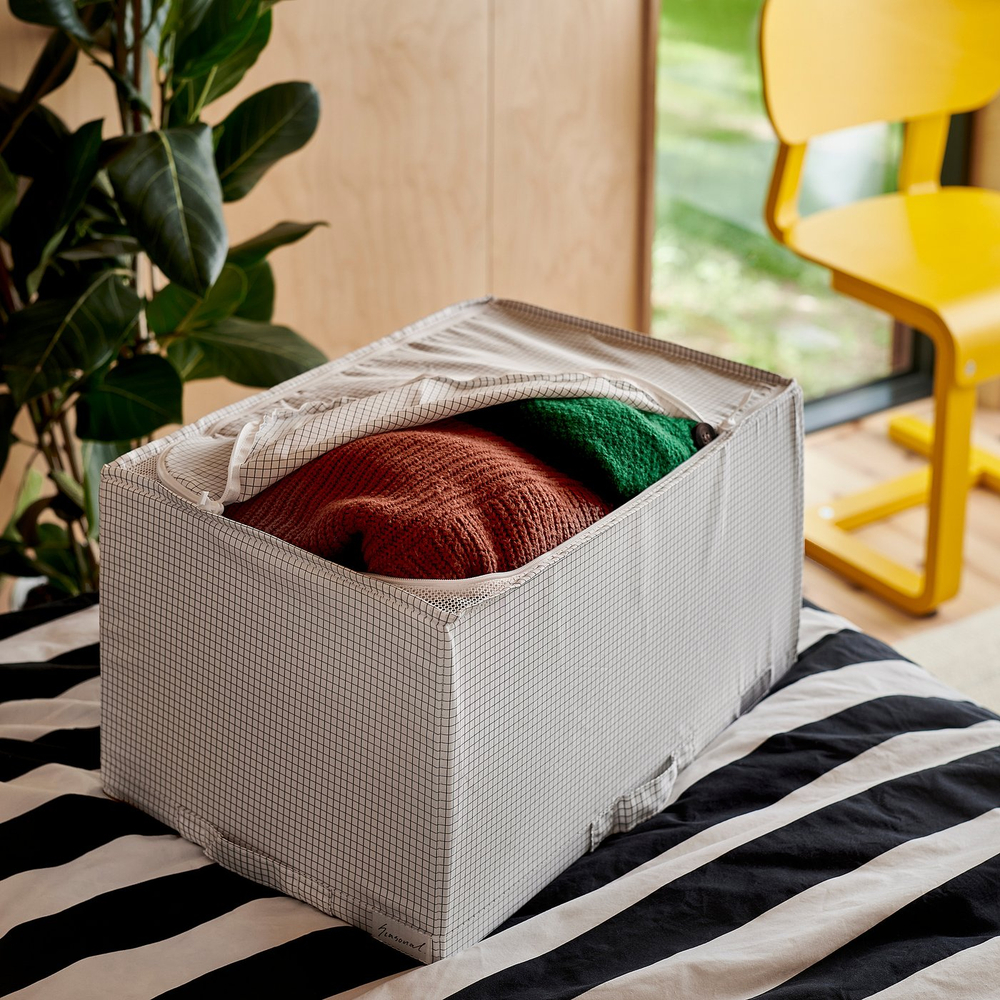 IKEA STUK  (ИКЕА СТУК)  -  Сумка для хранения - белый/черный 34x51x28 см
