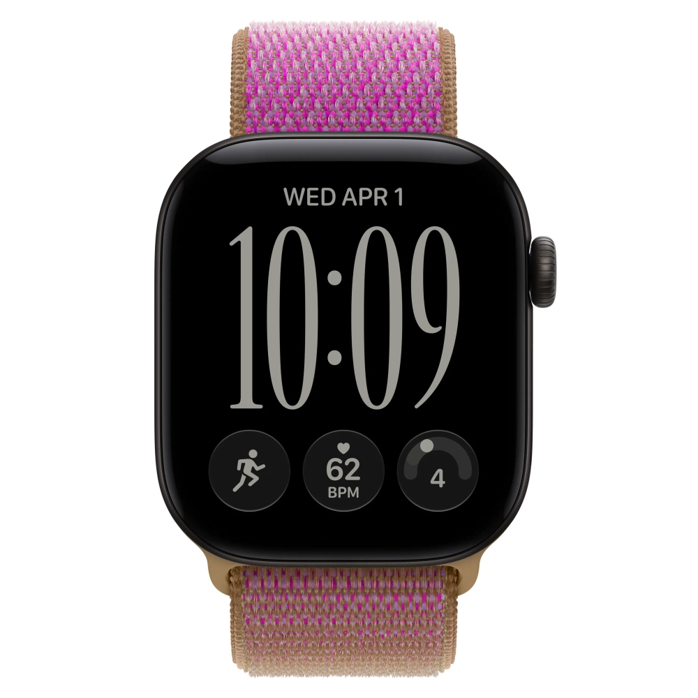 Умные часы Apple Watch Series 12 GPS, 42mm, Black Aluminum Case with Magenta Sport Loop