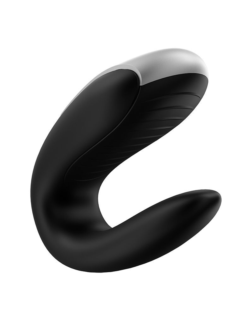 Чёрный вибромассажёр для пар Satisfyer Double Fun (Цвет: черный)