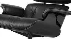 Кресло с оттоманкой Eames Lounge Total Black Limited Edition