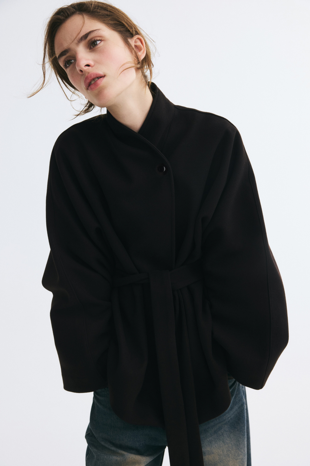 Пальто оверсайз из валяной ткани - H&M