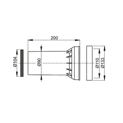 Комплект патрубок с прокладкой и уплотнением Alcadrain (Alcaplast) M902