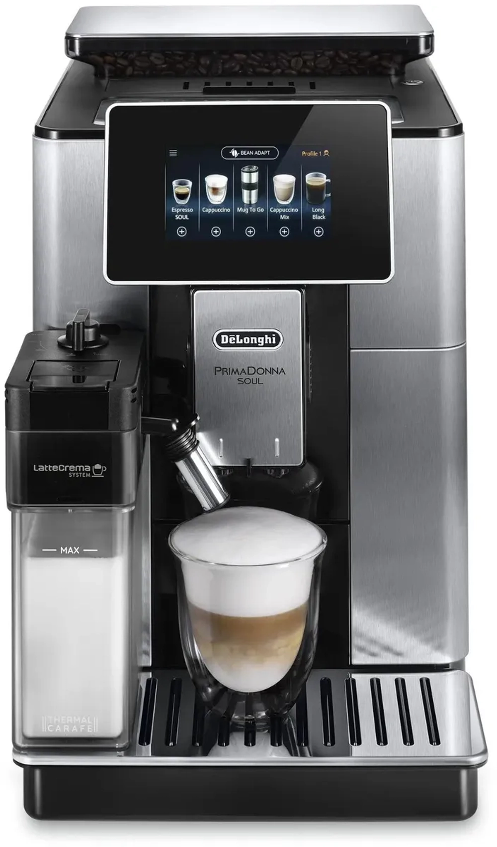 Кофемашина Delonghi Primadonna Soul ECAM610.74.MB 1450Вт черный/серебристый