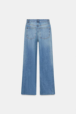Джинсы TRF с высокой талией и широкими брючинами - ZARA