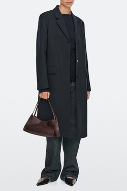 Massimo Dutti Сумка через плечо из кожи наппа, бургунди