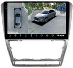Магнитола для Skoda Octavia A5 2004-2013 (рамка серебро) - Teyes CC3-2K-360 на Android 10, Быстрая, 2K QLED, CarPlay, 4G SIM-слот, 4 камеры в комплекте