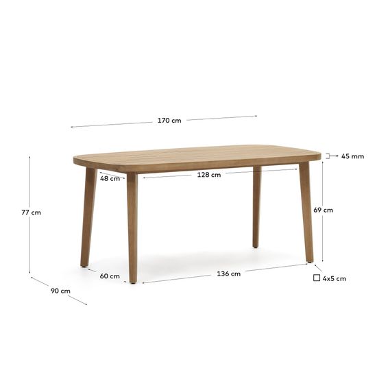 Maset Стол уличный из массива эвкалипта 170 x 90 см Испания La Forma