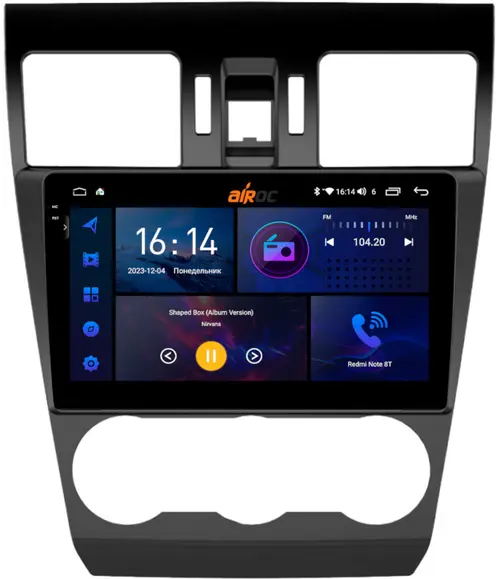 Магнитола для Subaru Forester, Impreza, XV 2012-2015 - AIROC 2K RI-3401 Android 12, Быстрая, QLed+2K, CarPlay, SIM-слот