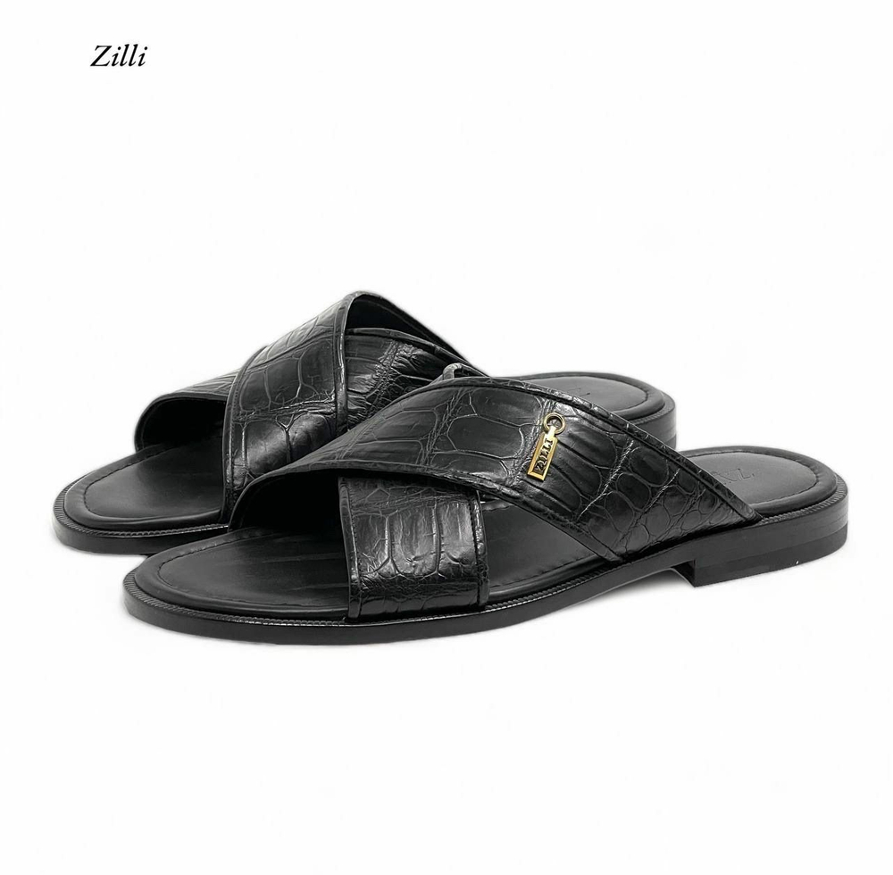 Шлепанцы Zilli из кожи крокодила