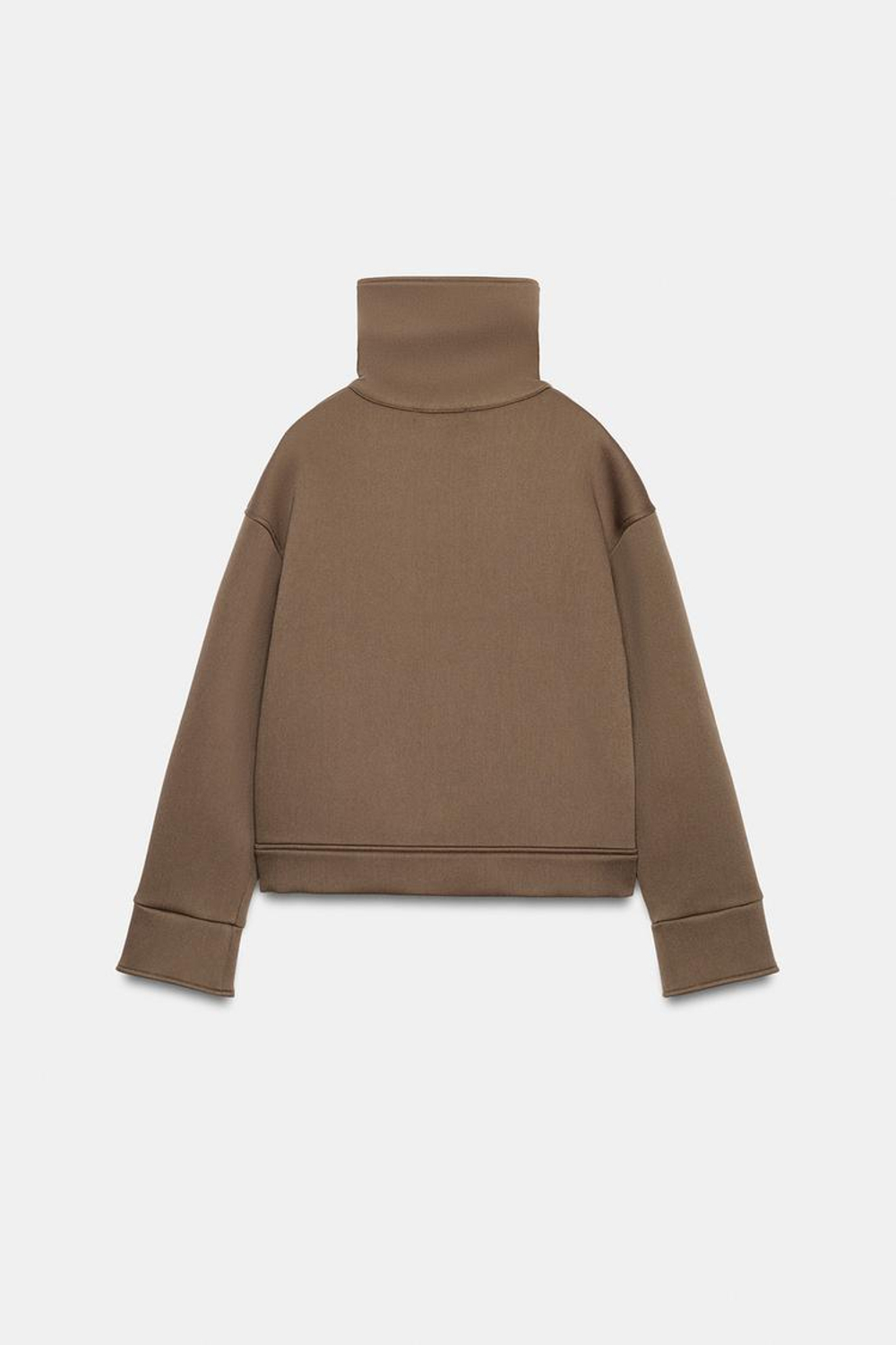 ZARA КУРТКА С ВОРОТНИКОМ-СТОЙКОЙ, ТЕМНО-БЕЖЕВЫЙ