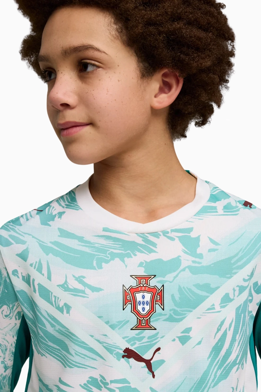Футболка с длинными рукавами Puma Portugal 2026 Away Junior - бирюзовый