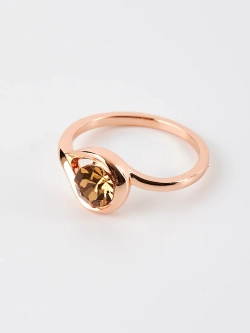 Кольцо Белла с кристаллом Swarovski шампань