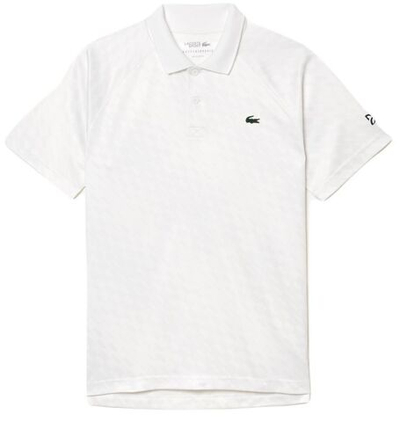 Мужское теннисное поло Lacoste Tennis x Novak Djokovic Printed Polo-Dry Technology - white