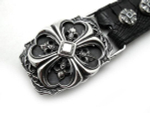 Пряжка для ремня из серебра Heart Cross AZBk-012
