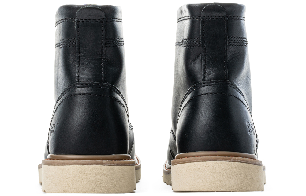 CAT Chronicle Top Grain Cow Leather Ankle Length Combat Boots Men"s Black