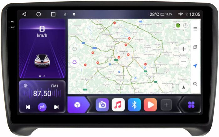 Магнитола для AUDI TT 2006-2014 (8J) - Kuberg OL-9101 QLed+2K, Android 12, Быстрая, CarPlay, 4G SIM-слот