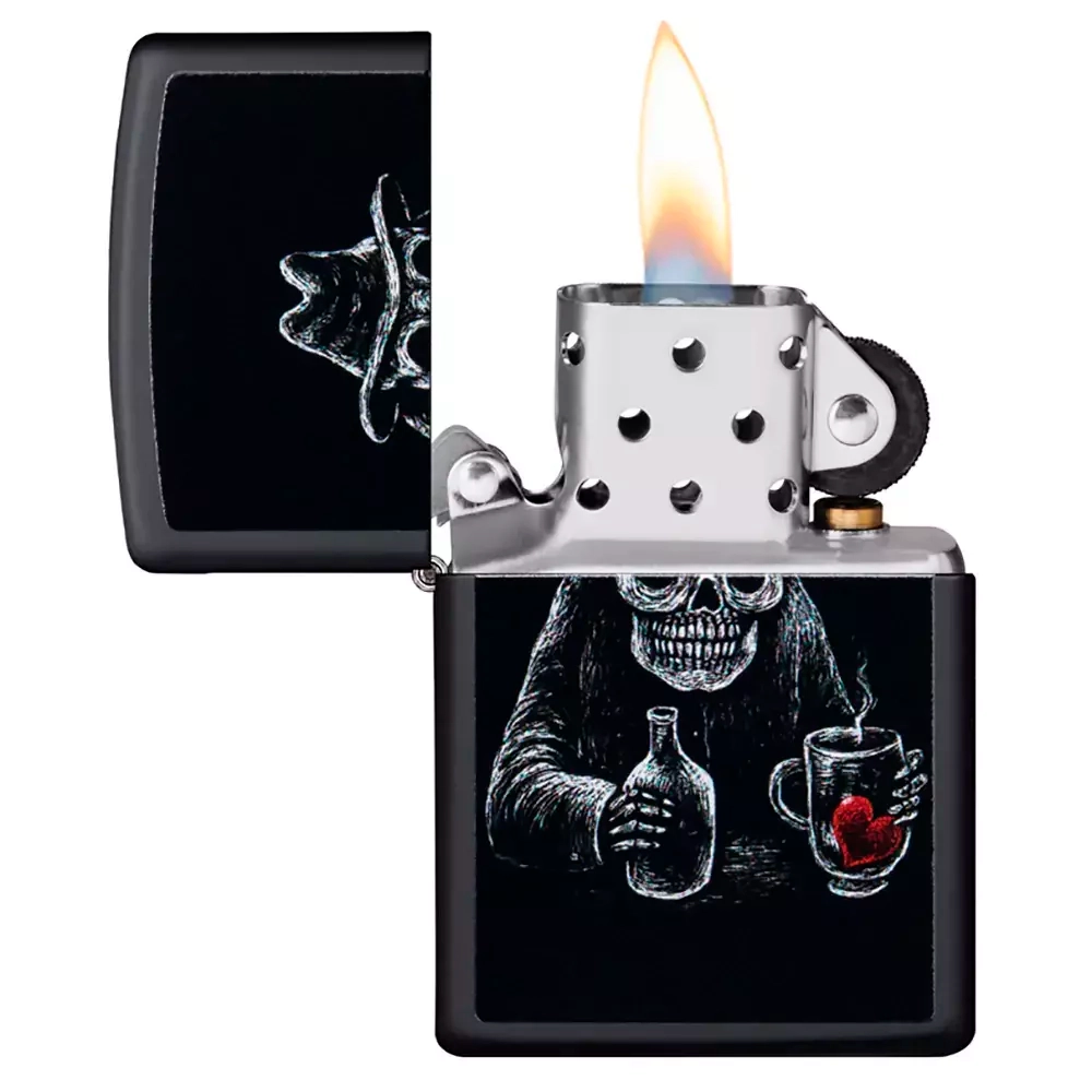 Зажигалка Zippo 49254 Bar Skull Design, Black Matte
