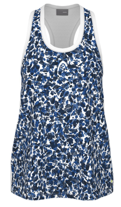 Женский топ теннисный Head Agility Tank top - print vision white/royal