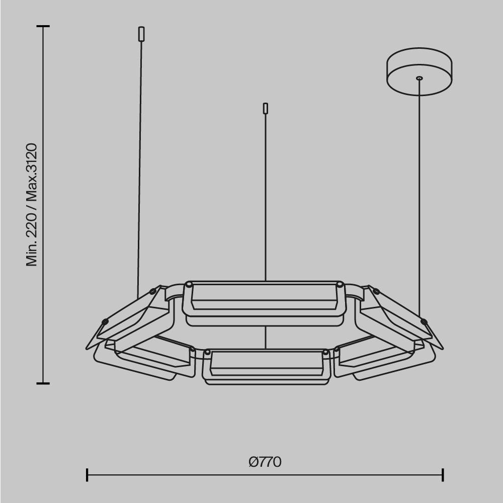 Подвесной светодиодный светильник Maytoni Flat MOD296PL-L40BC3K