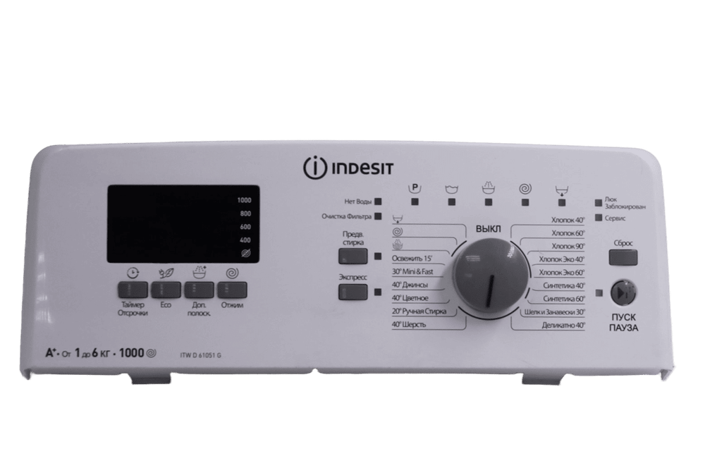 Панель стиральной машины Indesit ITW D 61051 G