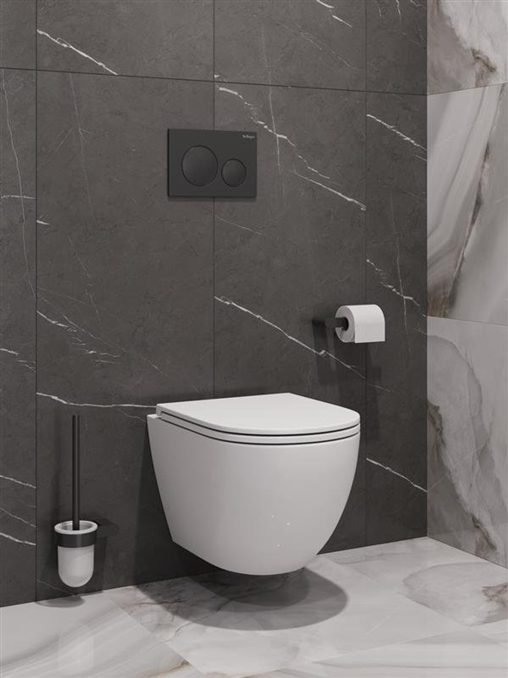 Унитаз подвесной безободковый с сиденьем микролифт BelBagno COMPATTO BB003CH-TOR/SC