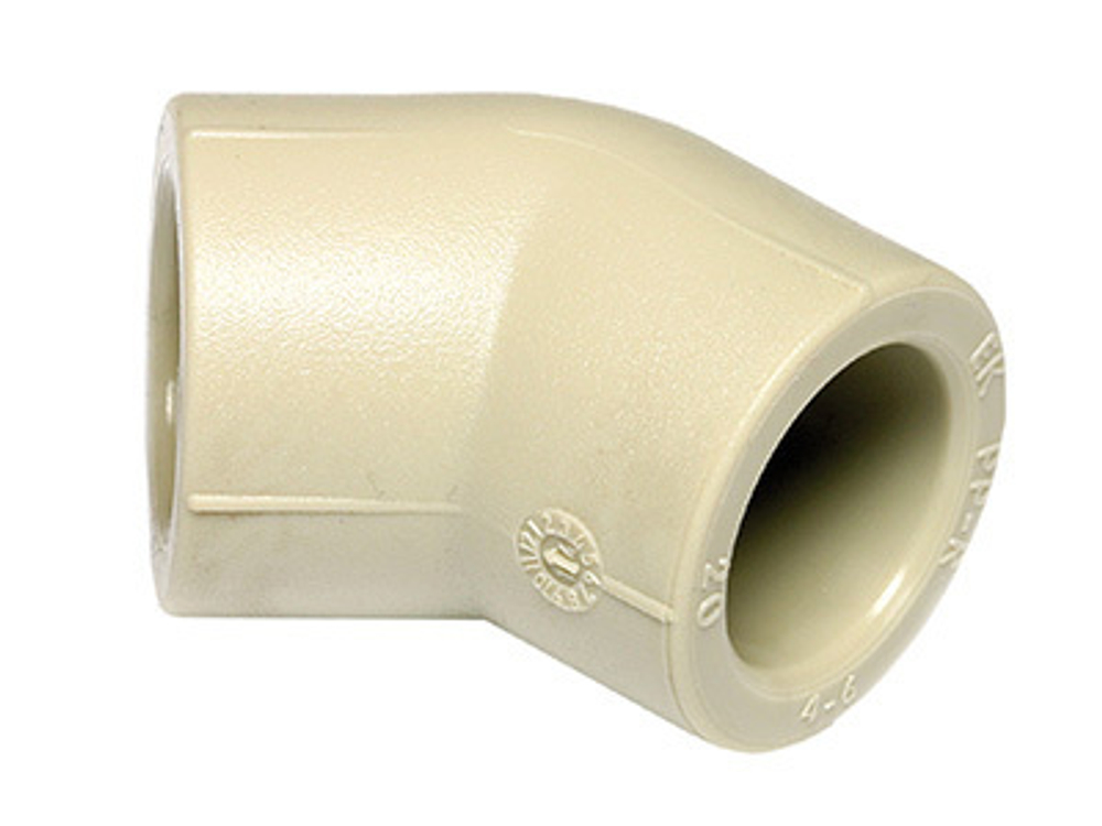 Угольник 45° PPR (PP-RCT), Ду16-125, Wavin Ekoplastik