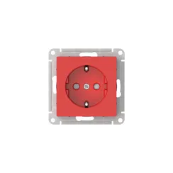 Розетка с заземлением и защитными шторками Systeme Electric AtlasDesign Красный, самозажимные клеммы ATN002045S