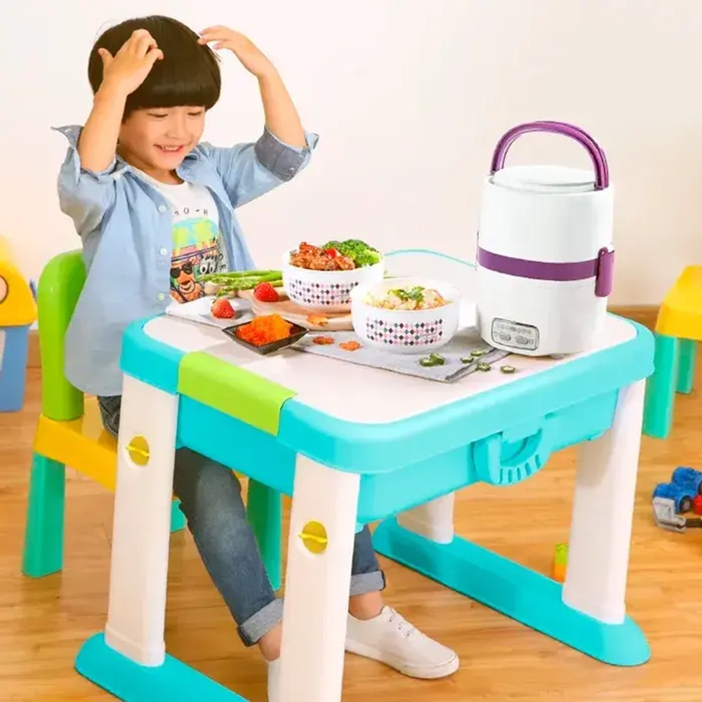 Игровой лего стол детский со стулом для сборки конструкторов и рисования