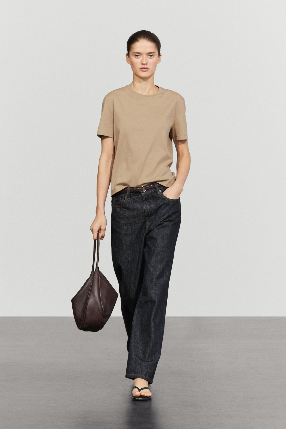 Massimo Dutti Футболка классического кроя с короткими рукавами, дымчатый