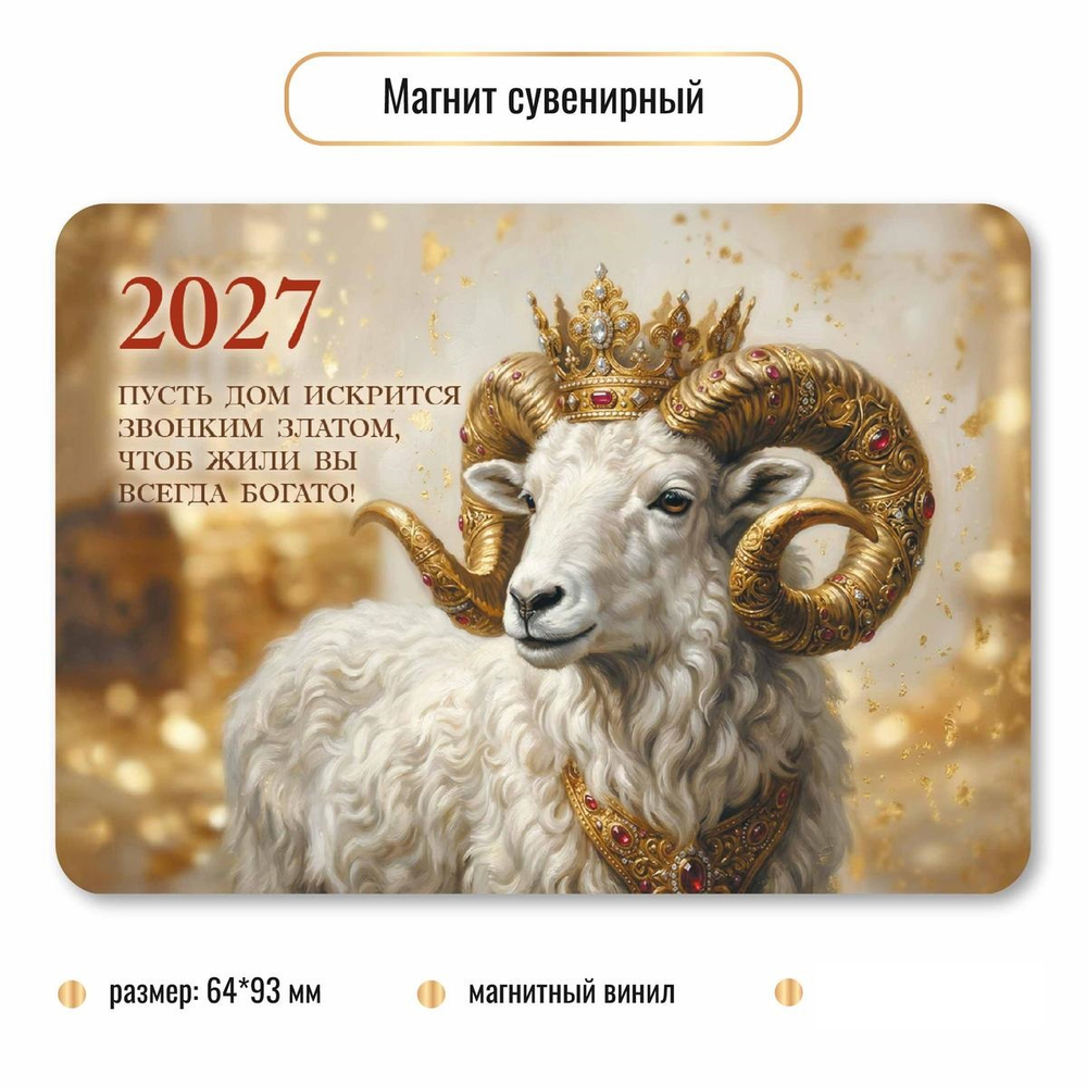 Магнит сувенирный 2027 "Символ года" 10409 (Квадра)