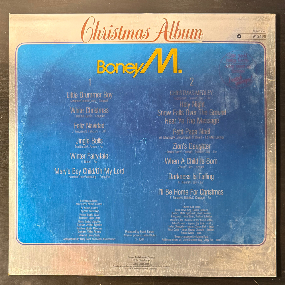 Boney M. ‎– Christmas Album (Германия 1981г.) Club