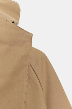 ZARA КОРОТКИЙ ТРЕНЧ С ВЫСОКИМ ВОРОТНИКОМ — ZW COLLECTION, БЕЖЕВЫЙ
