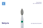Бор алмазный зеленый  Frank Dental типа FG - D.368.018.G.FG