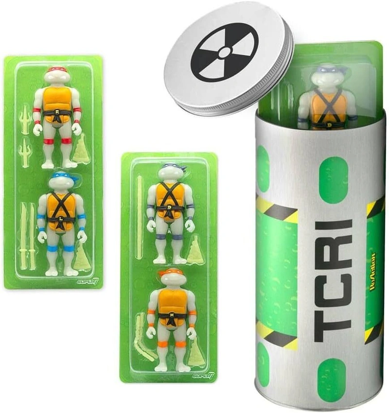 Набор фигурок Super7 - TMNT ReAction Figures Ooze Canister (SDCC 2020)