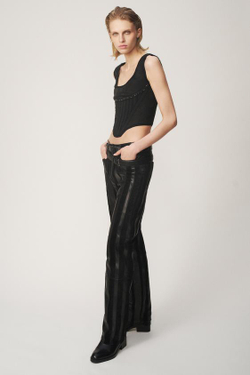 ZARA ЖАККАРДОВЫЙ КОРСЕТ С БУСИНАМИ — THE ITEM, ЧЕРНЫЙ