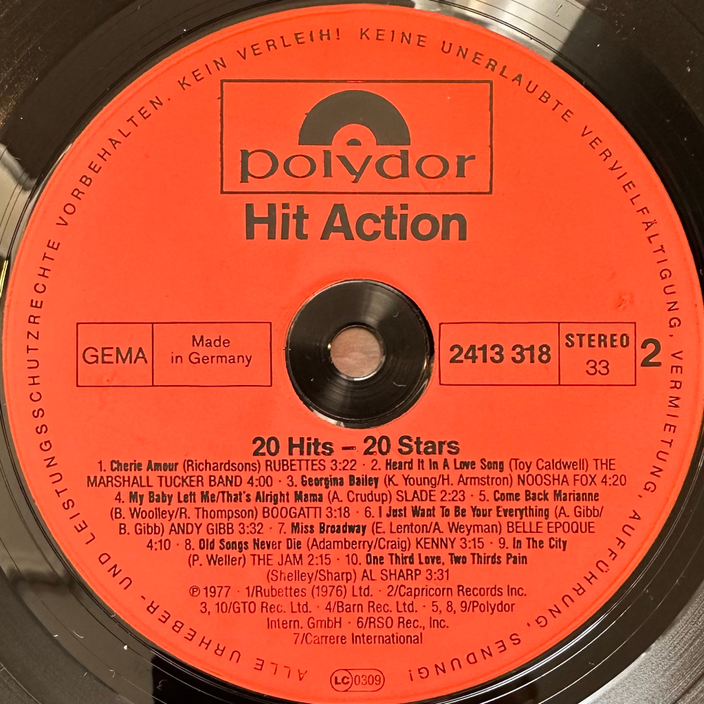 Сборник Hit Action 20 Hits - 20 Stars (Германия 1977г.)
