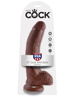 Фаллоимитатор на присоске коричневый King Cock 9 Cock with Balls Brown (Цвет: коричневый)