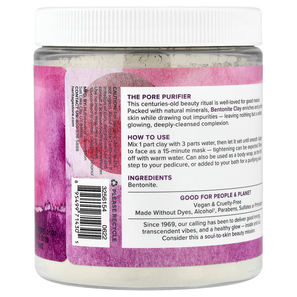 Heritage Store, Ancient Healing Clay, маска для очищения пор, 454 г (16 унций)