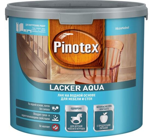 Лак для дерева на водной основе колеруемый Pinotex Lacker Aqua 10 матовый 2,7 л