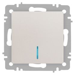Выключатель Intro Accent 6-102-06 с подсветкой, 10А-250В, IP20, СУ, AL/CU, перламутр | Intro